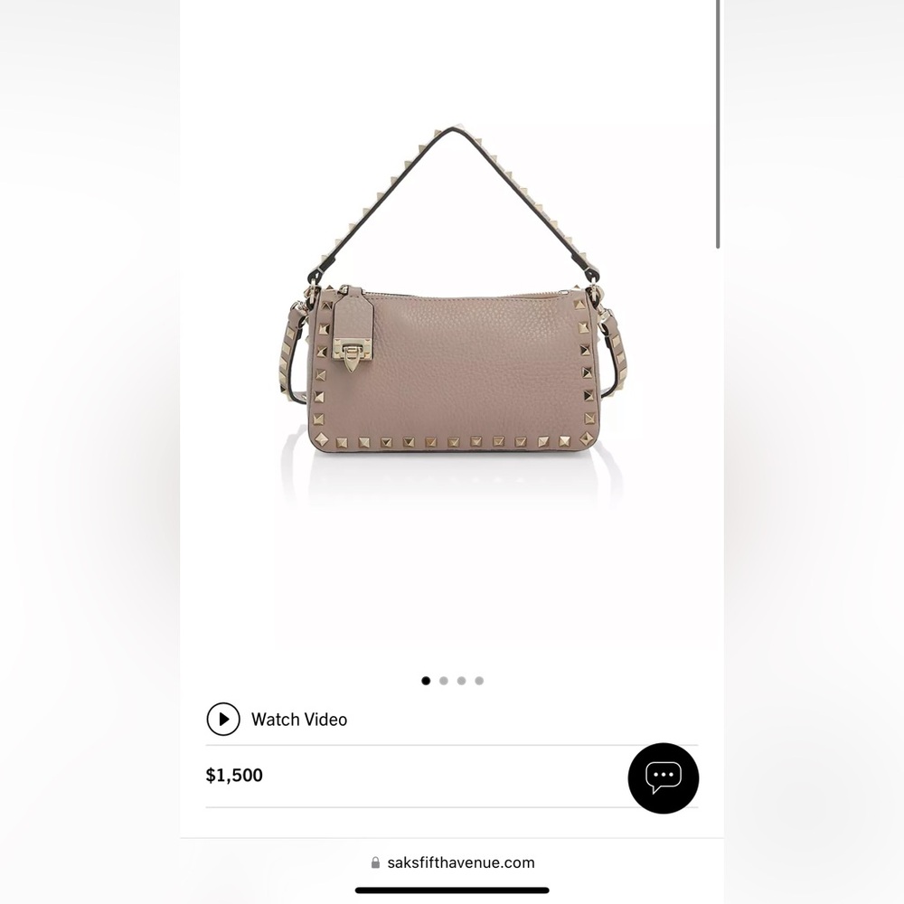 SMALL ROCKSTUD GRAINY CALFSKIN CROSSBODY BAG